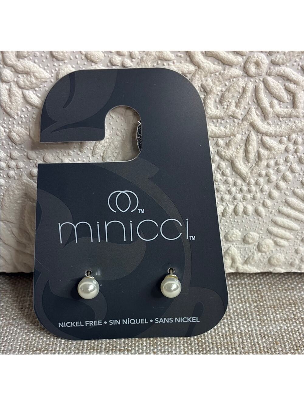 Minicci Classic White Pearl Earrings